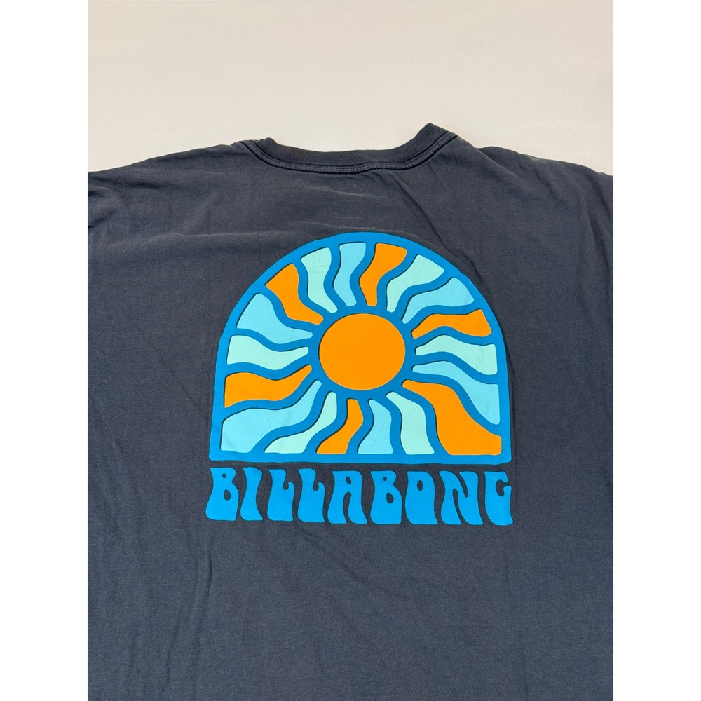Billabong Mens Navy Blue Sunburst‎ Graphic T-Shirt Size XL Premium Cotton - Picture 7 of 9